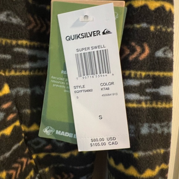 NWT Quicksilver Super Swell Hoodie - Men’s Size Small - Picture 6 of 6